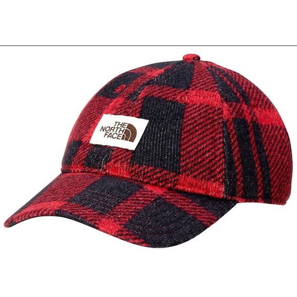 The North Face Other - NEW The North Face Buffalo Plaid Baseball Cap Lumberjack Hat Red Black NWT Dad